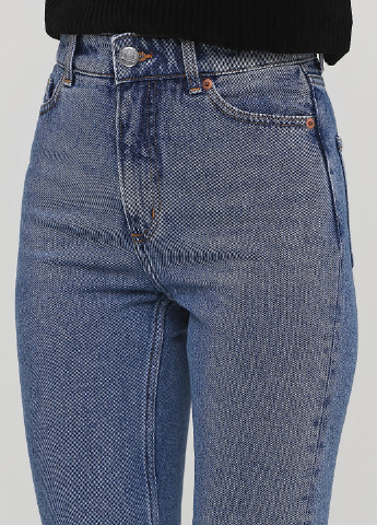 Джинси Monki скінні написи сині джинсові бавовна