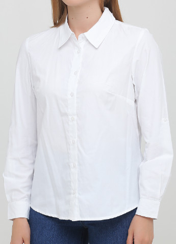 Белая кэжуал рубашка однотонная Collection L