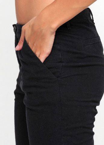 Черные кэжуал демисезонные зауженные брюки Denham