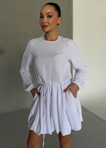 Білий кежуал сукня балон No Brand однотонна