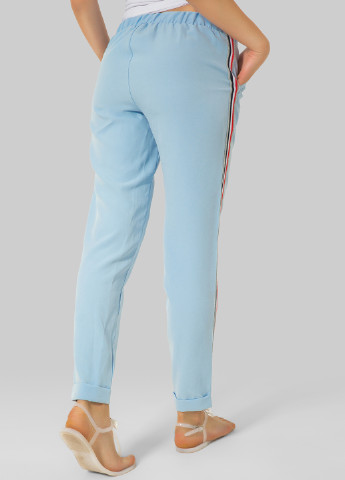 Светло-голубые кэжуал демисезонные брюки Azuri
