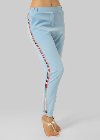 Светло-голубые кэжуал демисезонные брюки Azuri
