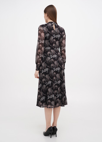 Черное кэжуал платье клеш Mohito с рисунком