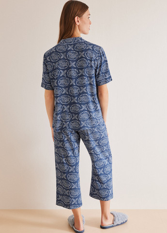 Синяя всесезон пижама (рубашка, капри) рубашка + брюки Women'secret