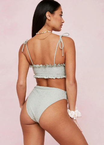 Серый летний купальник (лиф, трусики) бикини Nasty Gal