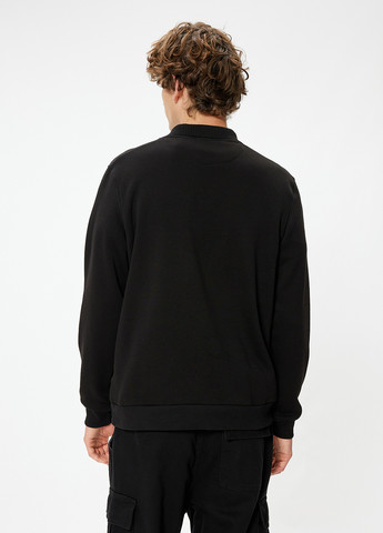 Чорний світшот KOTON однотонний без декору (362159870)