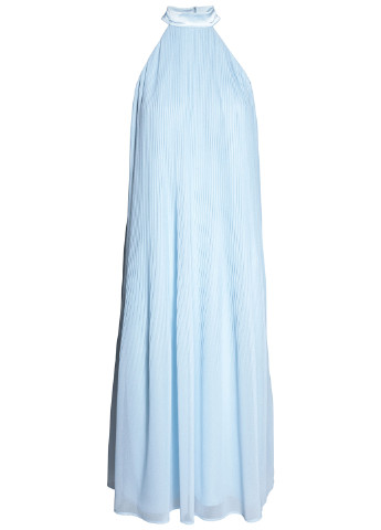 Блакитна кежуал сукня плісована H&M однотонна