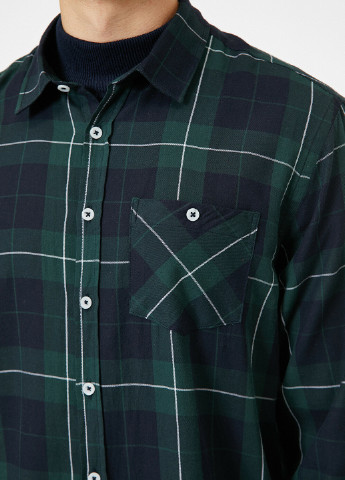 Темно-зеленая кэжуал рубашка в клетку KOTON