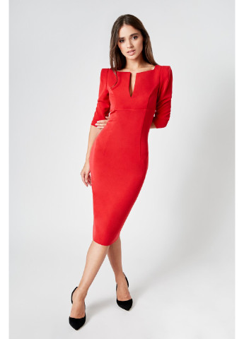 Красное деловое платье - футляр грета футляр BYURSE однотонное