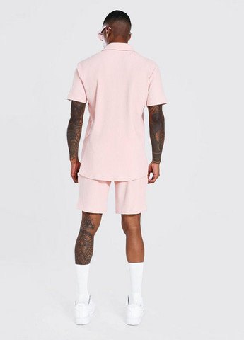 Светло-розовая кэжуал рубашка однотонная Boohoo