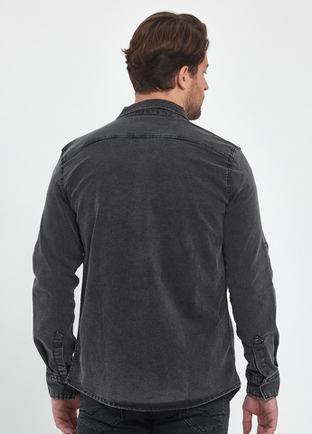 Темно-серая джинсовая рубашка однотонная Trend Collection