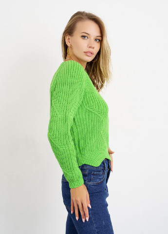 Салатовый зимний свитер женский джемпер ISSA PLUS WN20-335