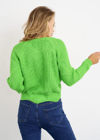 Салатовий зимовий светр жіночий джемпер ISSA PLUS WN20-335