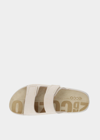 Бежевые шлепанцы Ecco с логотипом