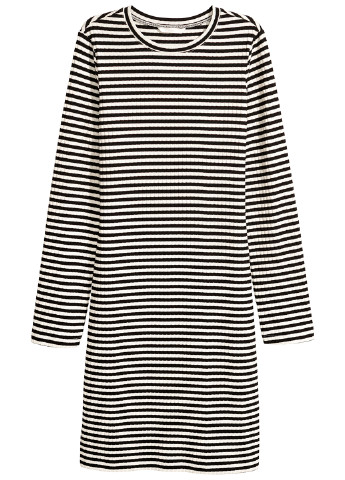Чорно-білий кежуал сукня сукня-футболка H&M