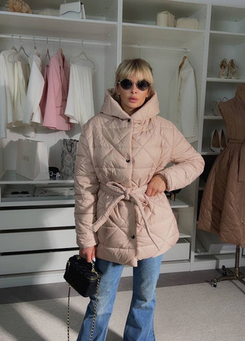 Бежевая демисезонная куртка No Brand