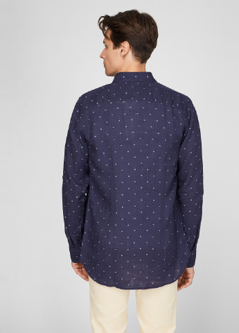 Темно-синяя кэжуал рубашка с геометрическим узором Tommy Hilfiger