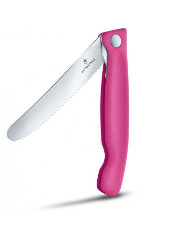 Кухонный нож SwissClassic Foldable Paring 11 см Serrated Pink (6.7836.F5B) Victorinox (254065208)