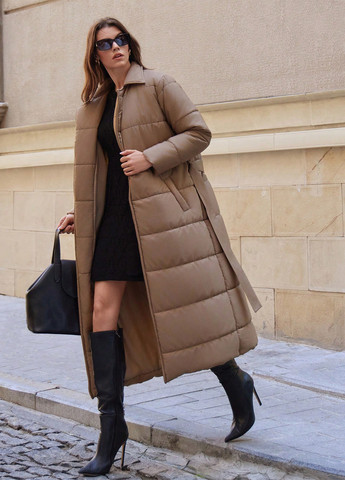 Темно-бежева зимня куртка куртка-пальто SHEIN