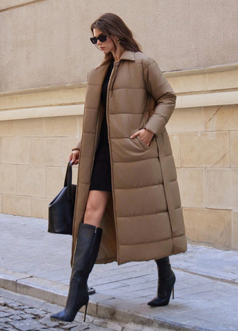 Темно-бежева зимня куртка куртка-пальто SHEIN