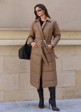 Темно-бежева зимня куртка куртка-пальто SHEIN