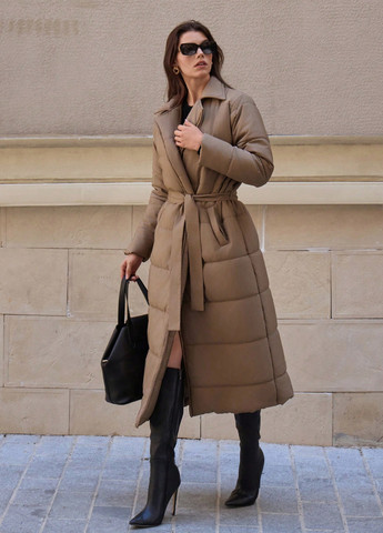 Темно-бежева зимня куртка куртка-пальто SHEIN