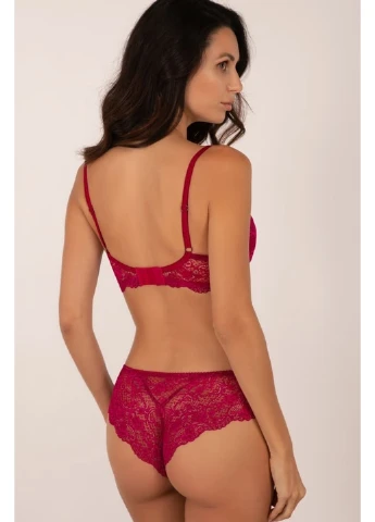 Малиновий бюстгальтер балконет push-up сангрія lace karina 322.02.02 l Kleo