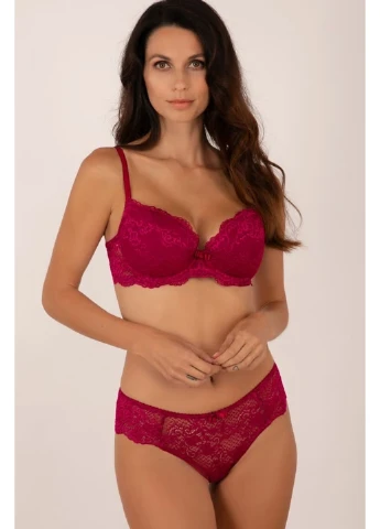 Малиновий бюстгальтер балконет push-up сангрія lace karina 322.02.02 l Kleo