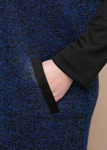 Темно-синя кежуал елегантна сукня з букле віва темно-синя Tatiana однотонна