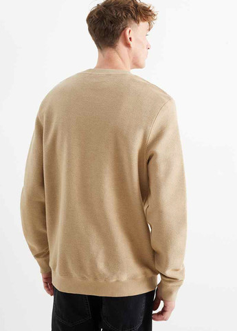 Серо-коричневый свитшот C&A надпись вышивка (307510938)