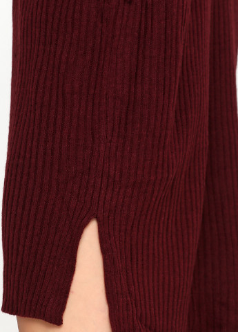 Бордовое кэжуал платье платье-свитер H&M однотонное