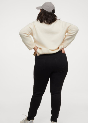 Черные демисезонные джегинсы skinny regular H&M+