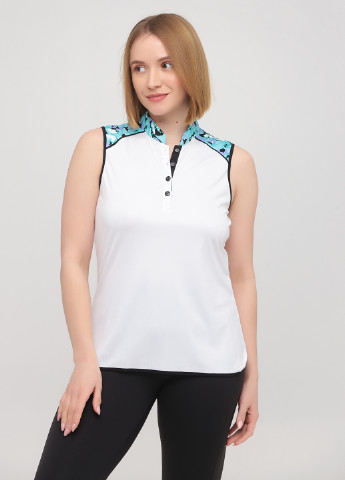 Белая женская футболка-поло Greg Norman с абстрактным узором