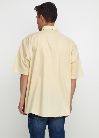 Бежевая кэжуал рубашка однотонная Casa Moda с коротким рукавом