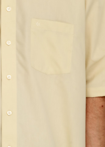 Бежевая кэжуал рубашка однотонная Casa Moda с коротким рукавом