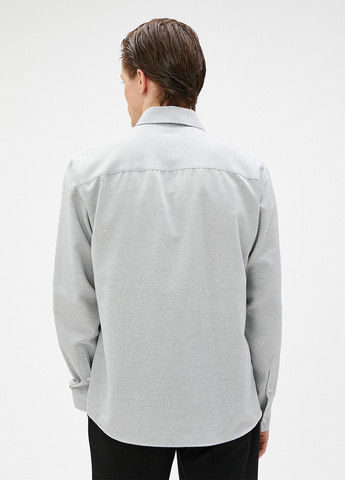 Серая кэжуал рубашка однотонная KOTON