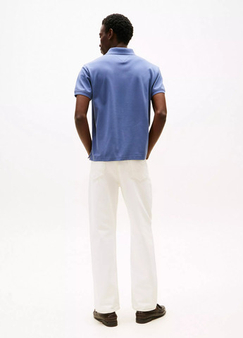 Синяя футболка-поло для мужчин Tommy Hilfiger с надписью