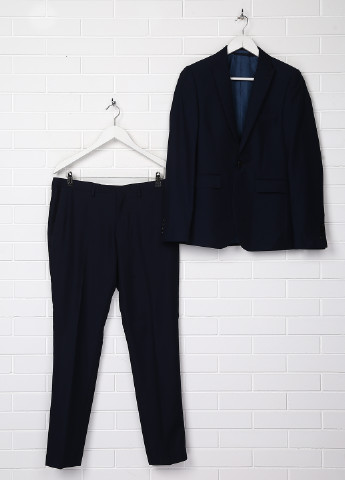 Темно-синий демисезонный костюм (пиджак, брюки) брючный Burton Menswear London