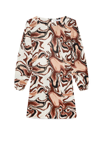 Коричнева кежуал сукня з відкритою спиною Stradivarius з абстрактним візерунком
