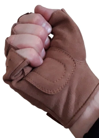 Перчатки кожаные без пальцев коричневые из нубука (AL3010_ 2XL) размер 2XL All State Leather (256365438)