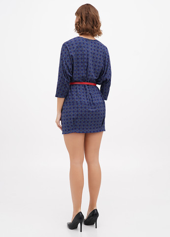 Темно-синее кэжуал платье Sassofono с орнаментом