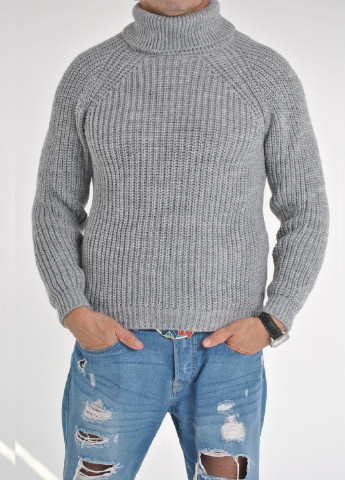 Серый зимний свитер крупной вязки Berta Lucci