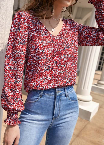 Комбинированная блуза SHEIN