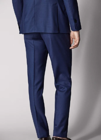 Синие классические демисезонные прямые брюки Massimo Dutti