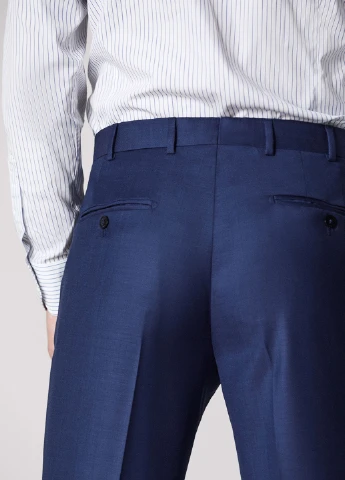 Синие классические демисезонные прямые брюки Massimo Dutti