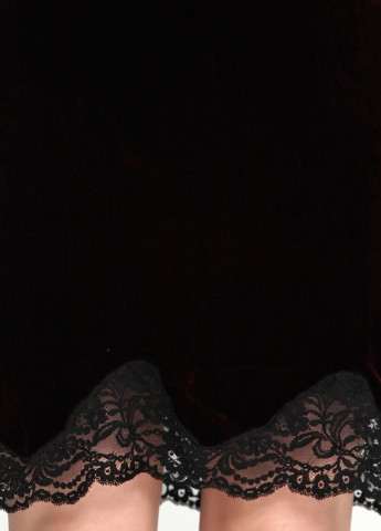 Темно-бордовое коктейльное платье Ralph Lauren однотонное