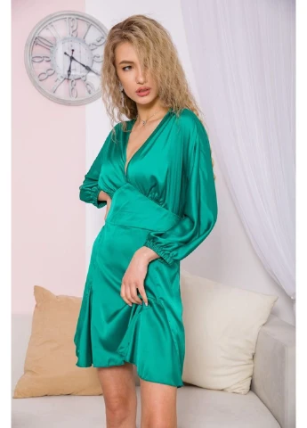 Зелена святковий сукня 115r0463-3 Kamomile з малюнком