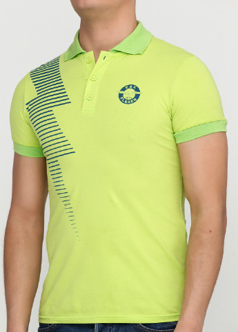 Лимонно-зеленая футболка-поло для мужчин EL & KEN с рисунком