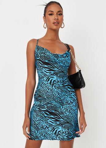 Блакитна кежуал сукня Missguided з абстрактним візерунком