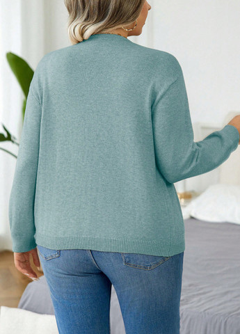 Бирюзовый демисезонный кардиган SHEIN